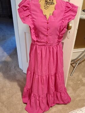 Pink Tiered Ruffle Dress - Stylish Summer Party Dress
